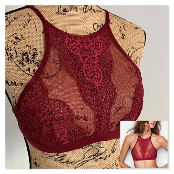 Victorias Secret Body by Victoria Lace Halter High Neck Sz S - Picture 1 of 12